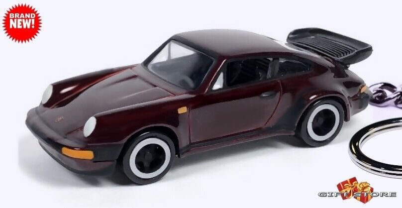 VERY RARE KEYCHAIN DARK RED PORSCHE 911 CARRERA TURBO TEA TRAY NICE GIFT