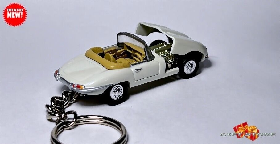 &iacute;&nbsp;&frac14;&iacute;&frac34;�VERY RARE KEYCHAIN WHITE JAGUAR E-TYPE/XKE CONVERTIBLE CUSTOM Ltd GREAT GIFT&iacute;&nbsp;&frac14;&iacute;&frac34;�