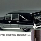 ������������RARE KEYCHAIN BLACK CADILLAC FLEETWOOD HEARSE ✝️ FUNERAL GOTHIC COACH ������✝️