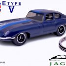 ������������������ RARE KEYCHAIN BLUE JAGUAR E-TYPE (XKE USA) CUSTOM Ltd Ed.������GREAT GIFT������