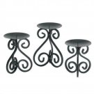 Black Iron Candleholders Set X662-10015838