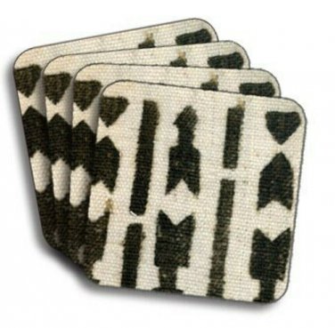 Mudcloth-White Coasters (African American Coasters)