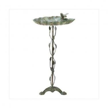 Verdigris Leaf Birdbath X662-39448