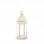 Graceful Distressed Small White Lantern X662-10017449