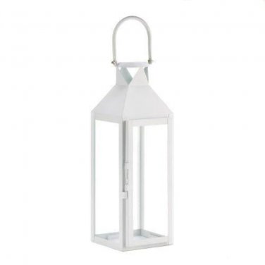 White Manhatten Candle Lantern X662-10015429