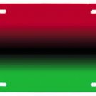 Red, Black & Green License Plate