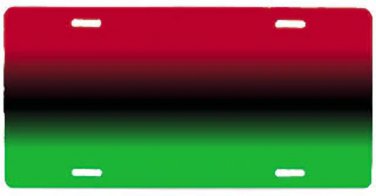 Red, Black & Green License Plate