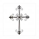 Wrought Iron Fleur De Lis Wall Cross X662-14576