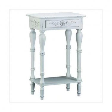 Carved White Side Table X662-34353