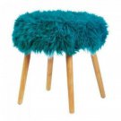 Turquoise Faux Fur Stool X662-10018181