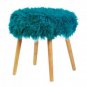 Turquoise Faux Fur Stool X662-10018181