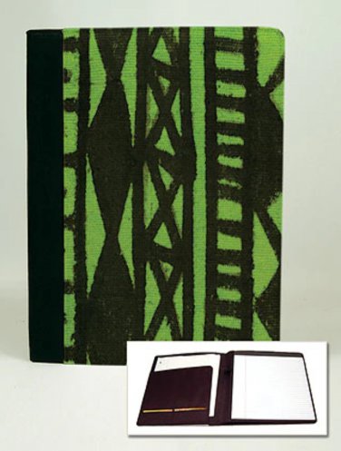 Mudcloth-Lime Padfolio Notebook