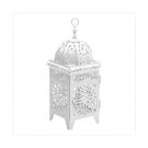 White Scrollwork Candle Lantern X662-38332