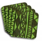 Mudcloth-Lime Coasters (African American Coasters)
