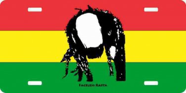 Faceless Rasta-Color License Plate