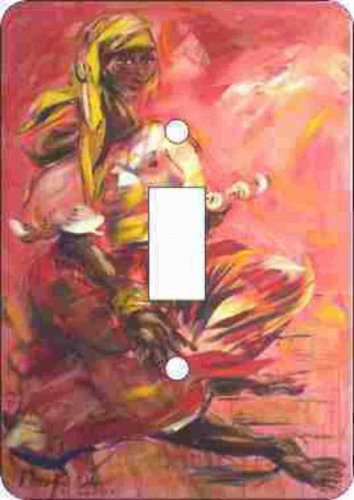 Yellow Scarf Switch Plate (African American Single Switch Plate)