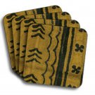 Mudcloth-Mustard Coasters (African American Coasters)