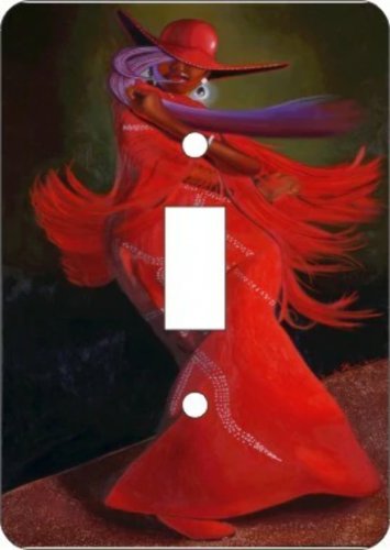 Ebony All Red Switch Plate (African American Single Switch Plate)