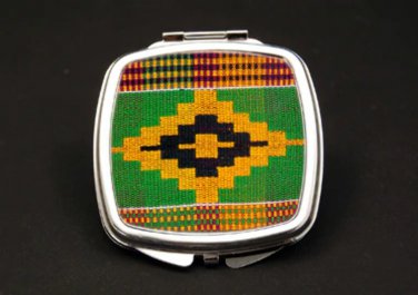 Kente Dual Mirror Compact (African American Dual Mirror Compact)