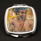 Head Wrap Dual Mirror Compact (African American Dual Mirror Compact)