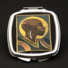 Bald Woman Dual Mirror Compact (African American Dual Mirror Compact)