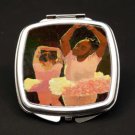Pink Ballerinas Dual Mirror Compact (African American Dual Mirror Compact)
