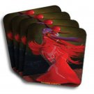 Ebony All Red Coasters (African American Coasters)
