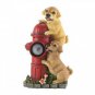 Dogs And Fire Hydrant Solar Statue X662-10018961