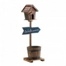 Welcome Birdhouse Rustic Barrel Planter X662-10018437