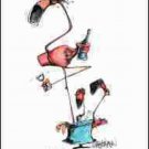 Flamingo Table Dance Refrigerator Magnet (African American Magnet)