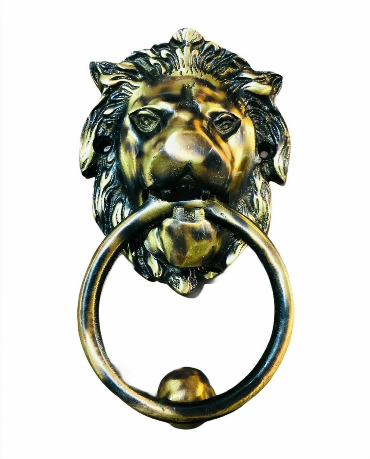 Brass DOOR KNOCKER, Antique Brass Lion door knocker