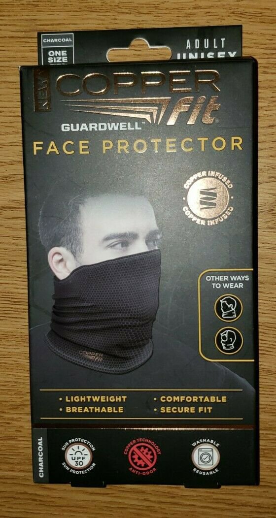 Adult Charcoal Copper Fit Face Gator Guardwell Mask Protector Unisex