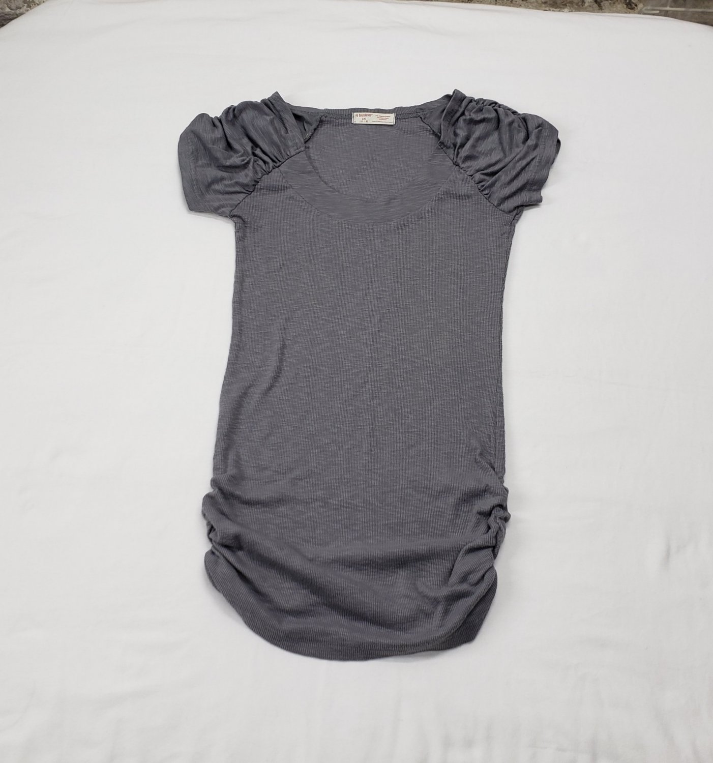 Bell Cap Short Sleeve Knit Tunic Shirt Juniors Size L 11/ 13 No Boundaries