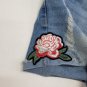 Button Fly Cut Off Embroidered Jean Stretch Shorts Size 7 No Boundaries