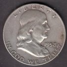 1958-D  SILVER FRANKLIN HALF DOLLAR CIRCULATED CONDITION