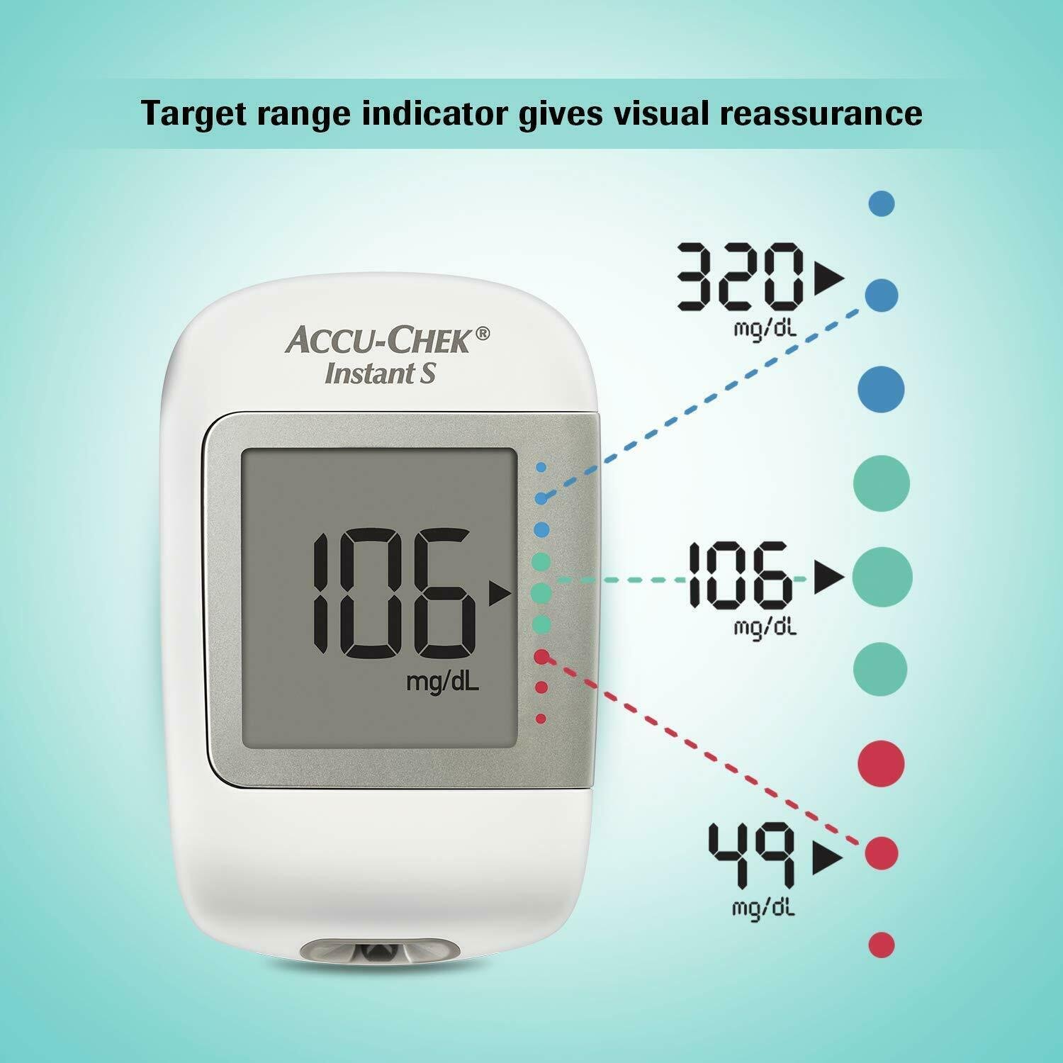 AccuChek Instant Blood Glucose Monitoring System With Free 10 Test Strips