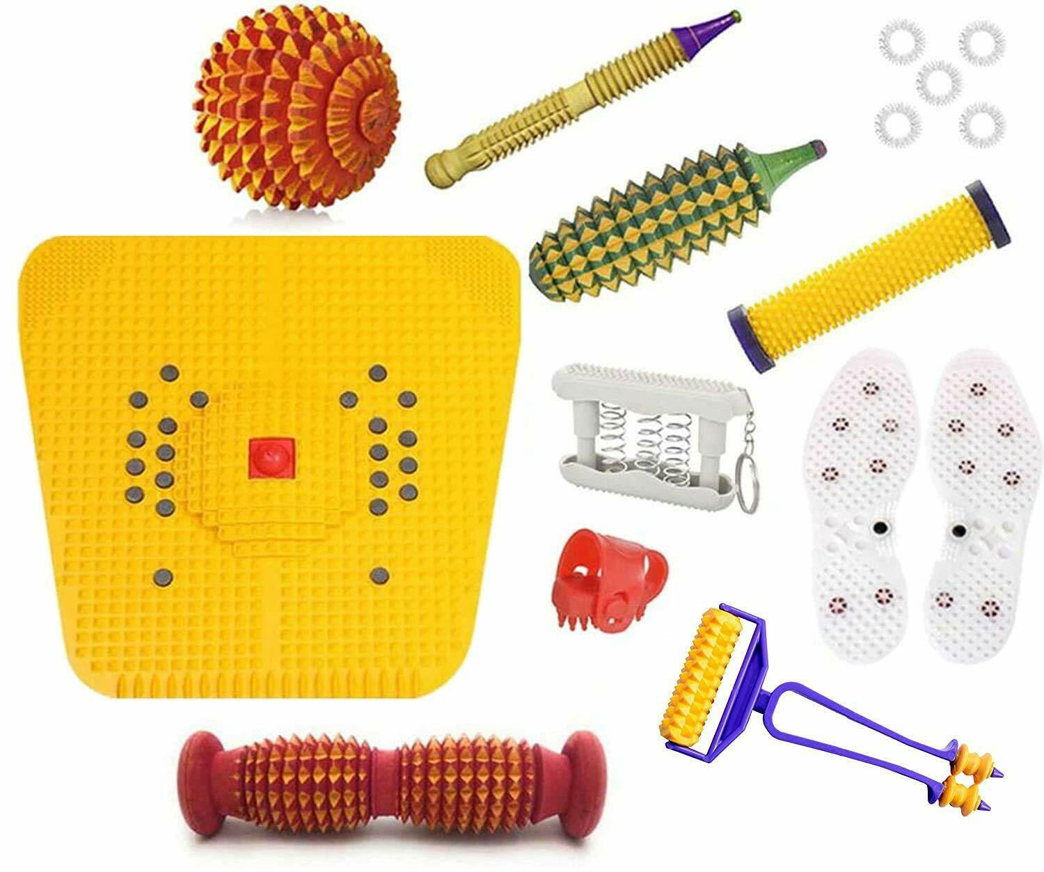 Acupressure Massager Tools Combo Kit With Foot Roller (Wooden)