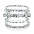 Luxury Women 925 Silver Wedding Rings Jewelry White Sapphire Ring Size 6-10