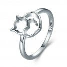Fashion Cat Shaped 925 Silver Jewelry Women Wedding Party Rings Size 6-10