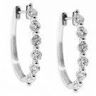 Elegant Hoop Earrings Women 925 Silver Jewelry White Sapphire Free Shipping