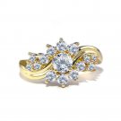 Gorgeous 18k Yellow Gold Plated Rings for Women Jewelry White Sapphire Size 6-10