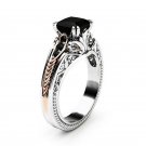 Gorgeous Women 925 Silver Wedding Rings 2.10ct Black Sapphire Ring Size 6-10