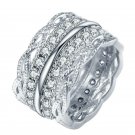Luxury Women 925 Silver Rings White Sapphire Wedding Engagement Ring Size 6-10