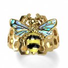 Fashion Bee 18k Yellow Gold Plated,Silver Rings for Women Jewelry Size 6-10