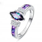 Fashion Women Wedding Rings 925 Silver Marquise Cut MysticTopaz Size 6-10