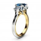 Elegant Rings for Women Blue Sapphire 925 Silver Jewelry Wedding Ring Size 6-10