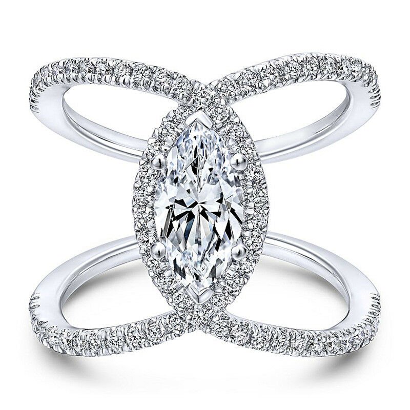 Infinity Women's Wedding Rings 925 Silver Jewelry White Sapphire Size&egrave;�&frac12;6-10