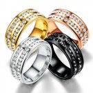 316L Stainless Steel Wedding Silver/Gold Band Men Women Couple CZ Ring Size 5-13