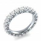 Elegant Woman Round Cut White Sapphire 925 Silver Wedding Party Ring Size 6-10