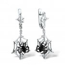 Fashion Spider 925 Silver Drop Earrings Women White Sapphire Jewelry A Pair/set